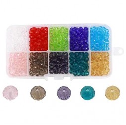 Faceted Glass Bicone Rondelle Beads-500PCS