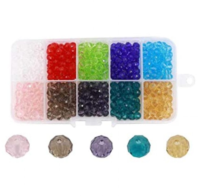 Faceted Glass Bicone Rondelle Beads-500PCS