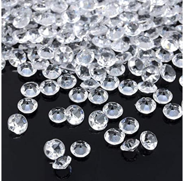 Gem Clear Round Crystal Diamond Stone Pearl Bead