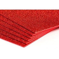 Red Glitter Sheet A4 Size