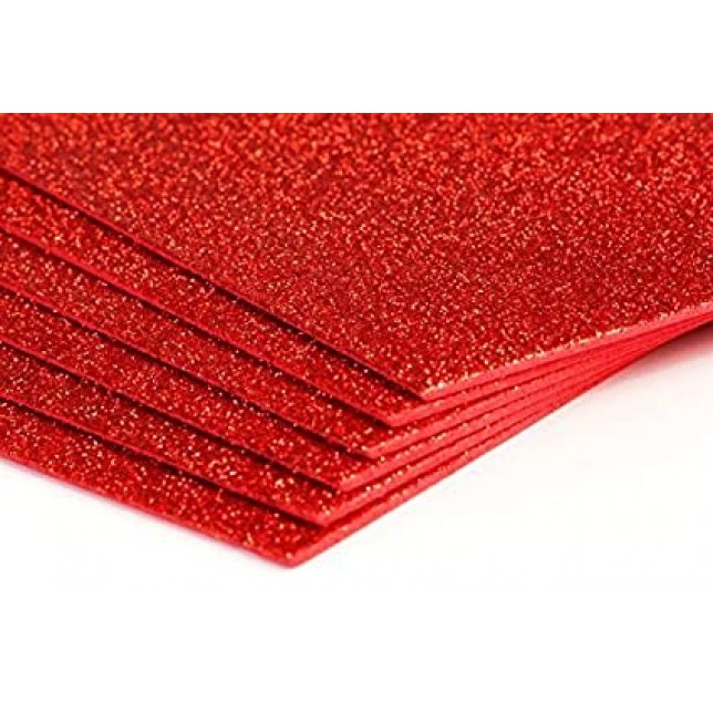 Red Glitter Sheet A4 Size